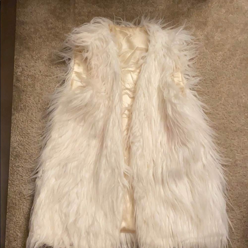 White Faux Fur Vest